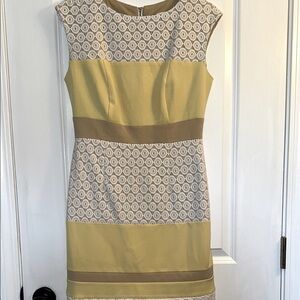 Studio One Yellow and White Sheath Mini Dress